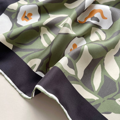 Purple Red Berry Blossom Silk Scarf - 53cm Hand-rolled Unisex Bandana
