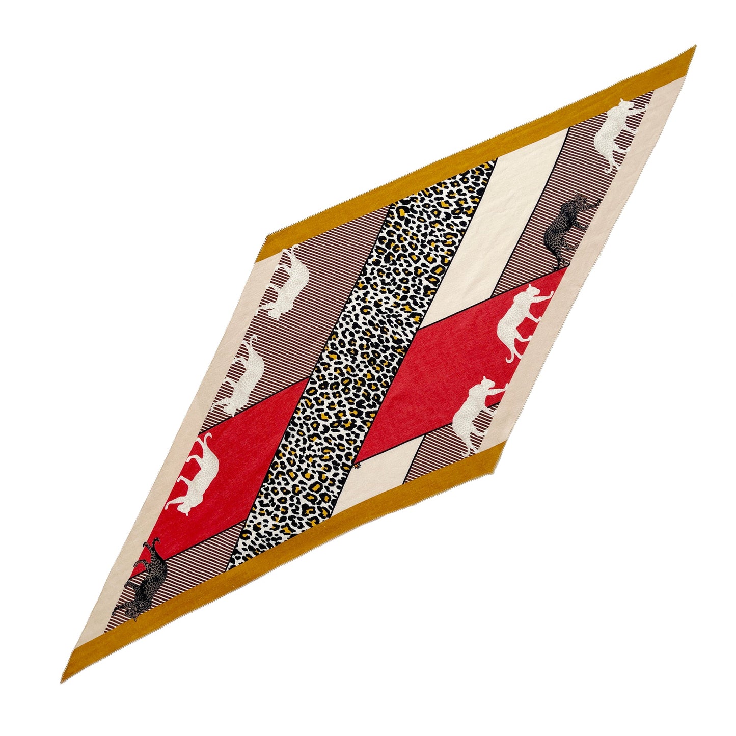 Red Black Leopard Charm Cashmere Silk Scarf - Women's Neck Scarf