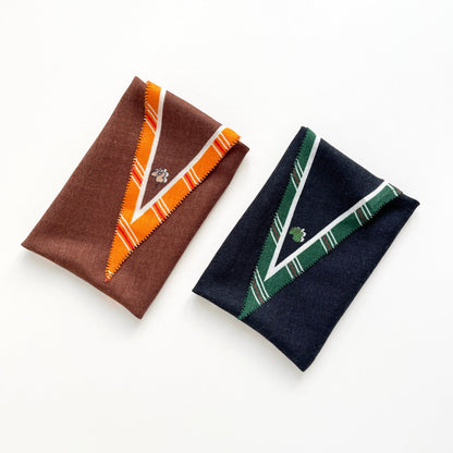 Brown Orange Classic English Plaid Cashmere Silk Scarf - Unisex Neck Scarf