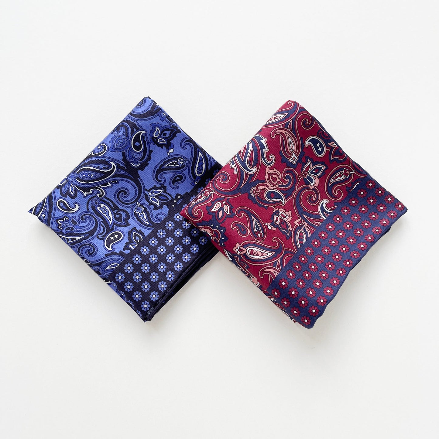 Classic Paisley Silk Scarf - 53cm Hand-rolled Men's Neckerchief