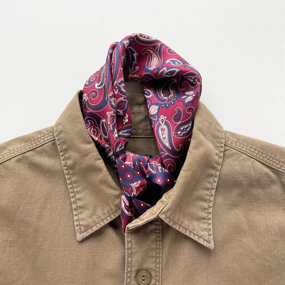 Classic Paisley Silk Scarf - 53cm Hand-rolled Men's Neckerchief