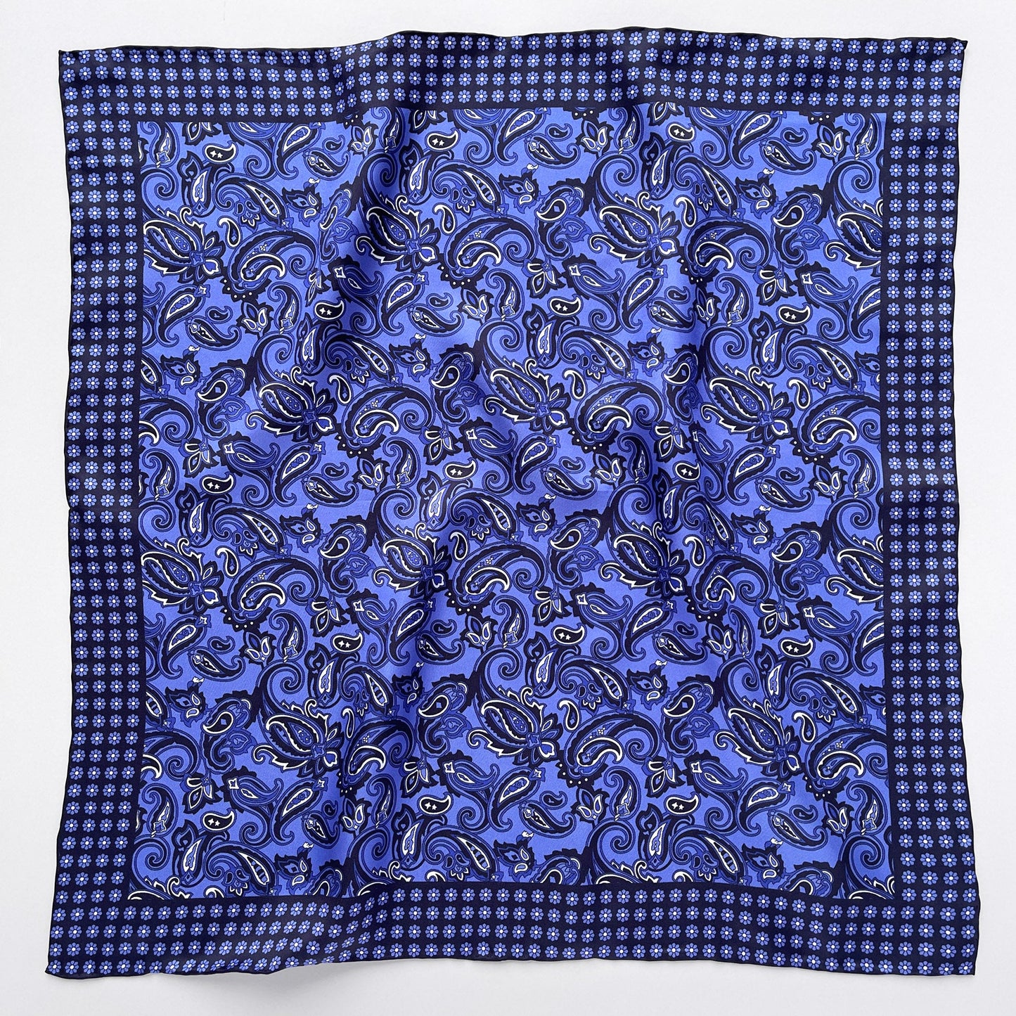 Classic Paisley Silk Scarf - 53cm Hand-rolled Men's Neckerchief