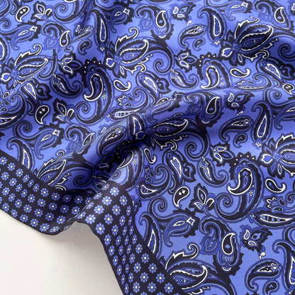 Classic Paisley Silk Scarf - 53cm Hand-rolled Men's Neckerchief