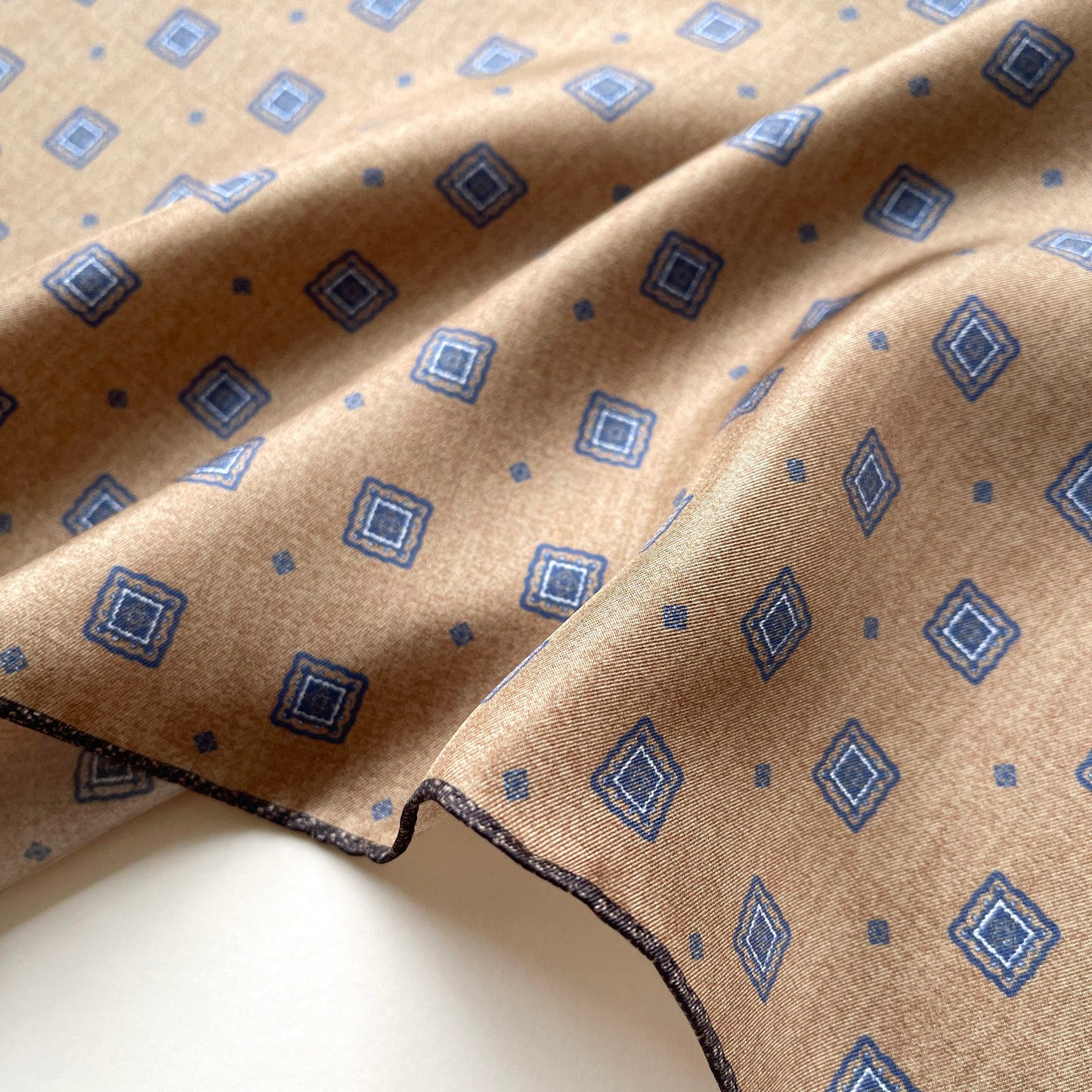 Heritage Medal Silk Square Scarf - 53cm Hand-rolled Men's Neckerchief