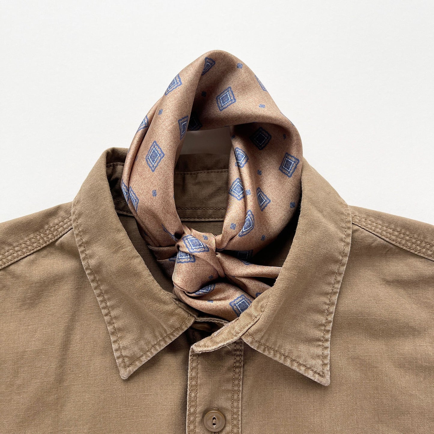 Heritage Medal Silk Square Scarf - 53cm Hand-rolled Men's Neckerchief
