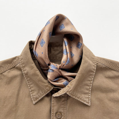 Heritage Medal Silk Square Scarf - 53cm Hand-rolled Men's Neckerchief