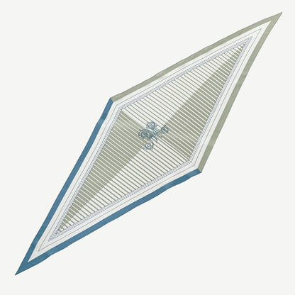 Stripe Monogram Grace Silk Scarf - 100% Silk Crepe de Chine
