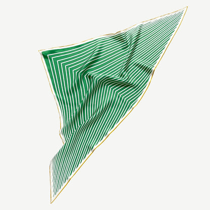 Classic Stripes Triangle Silk Scarf - Hand-rolled Bandana Scarf for Women