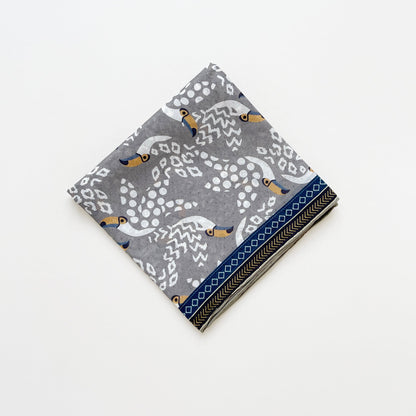 Amazon Toucan Organic Cotton-Silk Scarf - 65cm Hand-Rolled Unisex Square Bandana