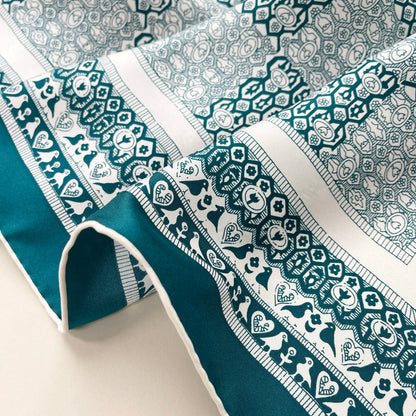Heritage Grace Silk Scarf - 90cm Hand-rolled Women's Head Scarf