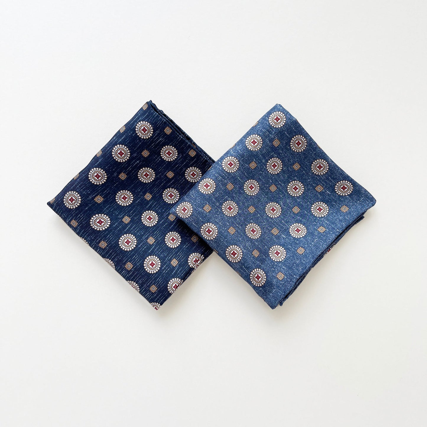 Heritage Medal Silk Square Scarf - 53cm Hand-rolled Men's Neckerchief