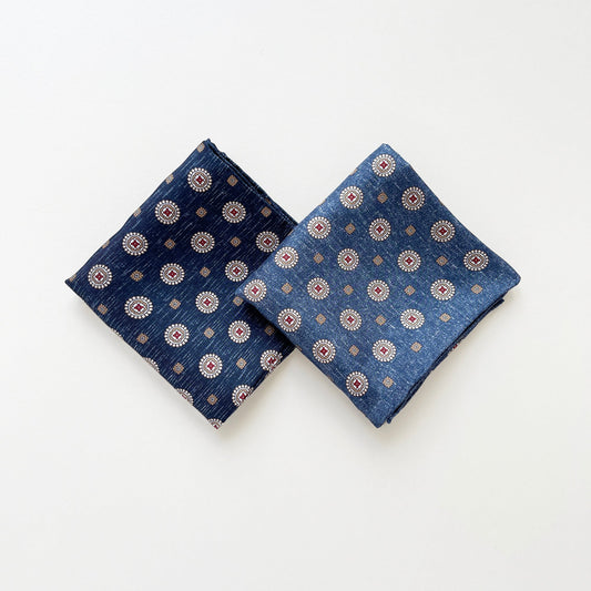 Heritage Medal Silk Square Scarf - 53cm Hand-rolled Men's Neckerchief