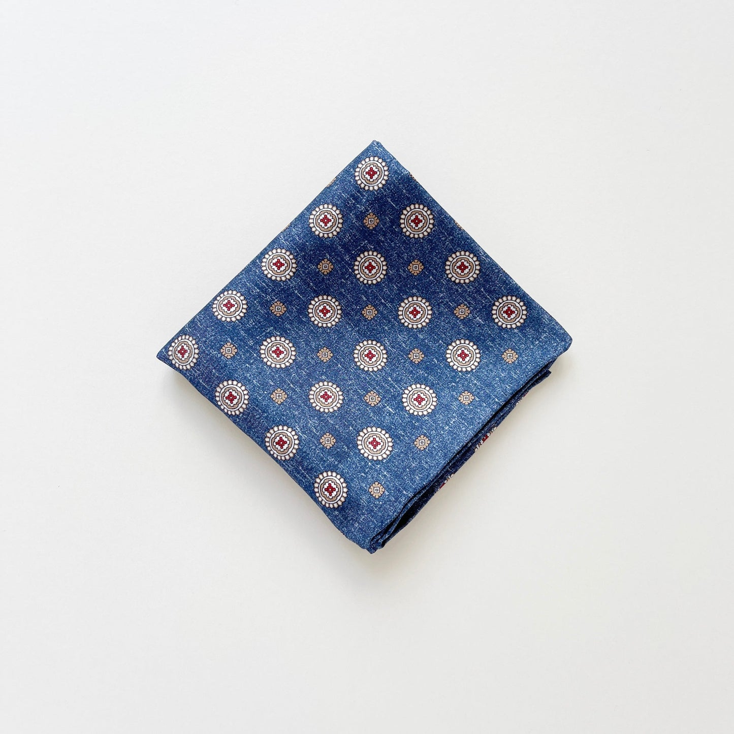 Heritage Medal Silk Square Scarf - 53cm Hand-rolled Men's Neckerchief