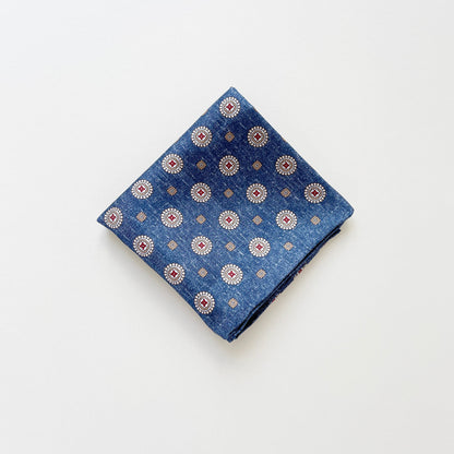 Heritage Medal Silk Square Scarf - 53cm Hand-rolled Men's Neckerchief