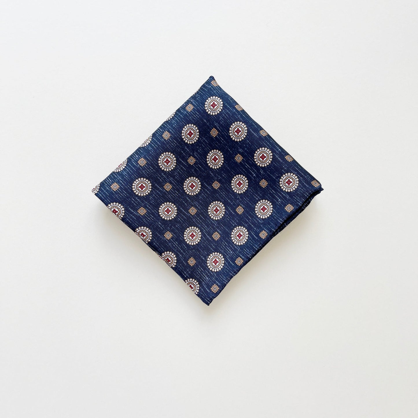Heritage Medal Silk Square Scarf - 53cm Hand-rolled Men's Neckerchief