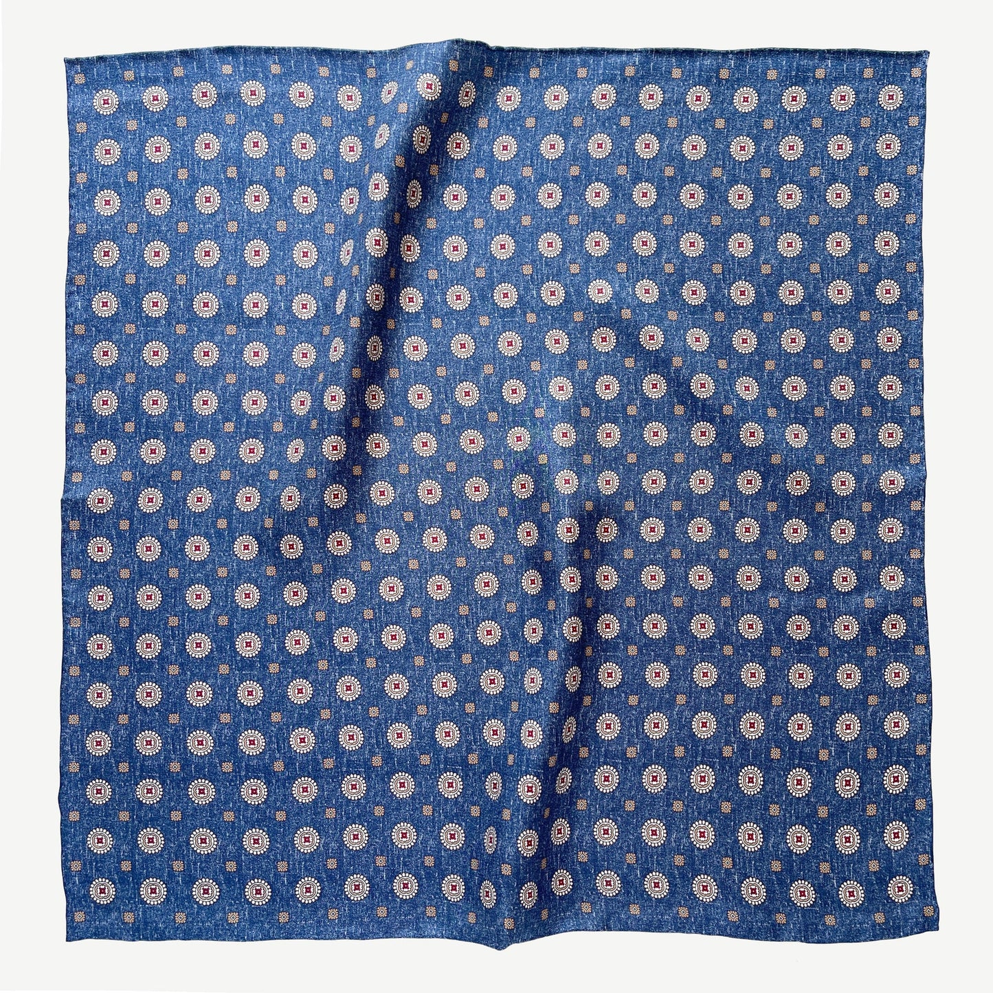 Heritage Medal Silk Square Scarf - 53cm Hand-rolled Men's Neckerchief