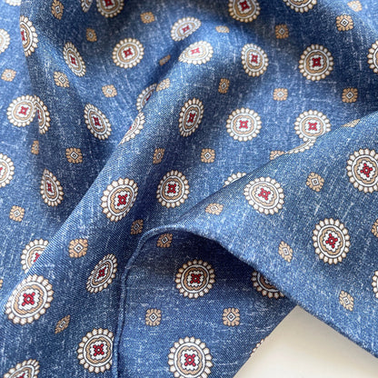 Heritage Medal Silk Square Scarf - 53cm Hand-rolled Men's Neckerchief