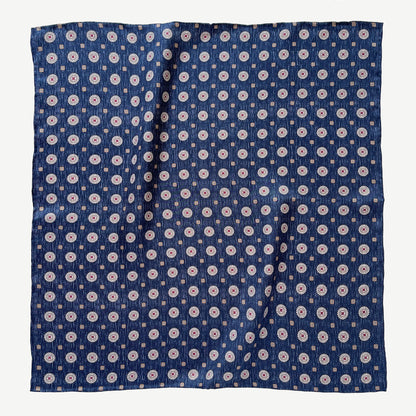 Heritage Medal Silk Square Scarf - 53cm Hand-rolled Men's Neckerchief