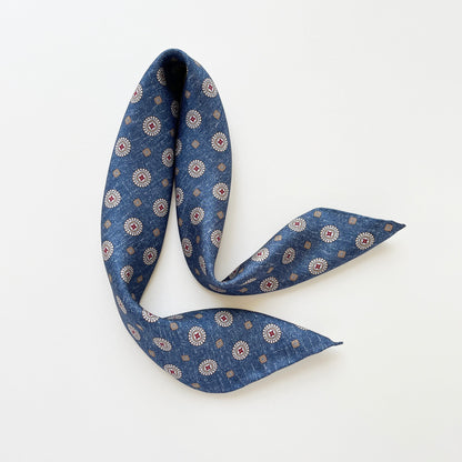 Heritage Medal Silk Square Scarf - 53cm Hand-rolled Men's Neckerchief
