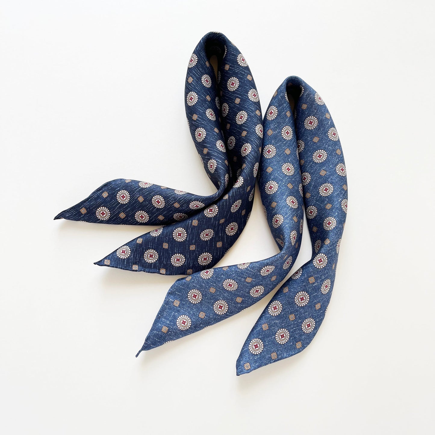 Heritage Medal Silk Square Scarf - 53cm Hand-rolled Men's Neckerchief