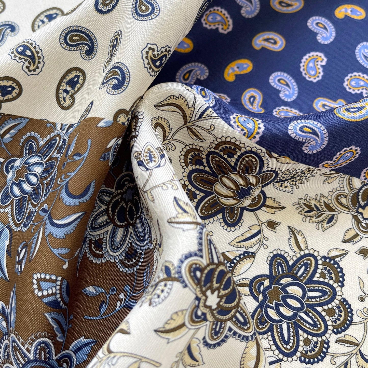 Heritage Patchwork Silk Square Scarf Neckerchief – 53cm for Men