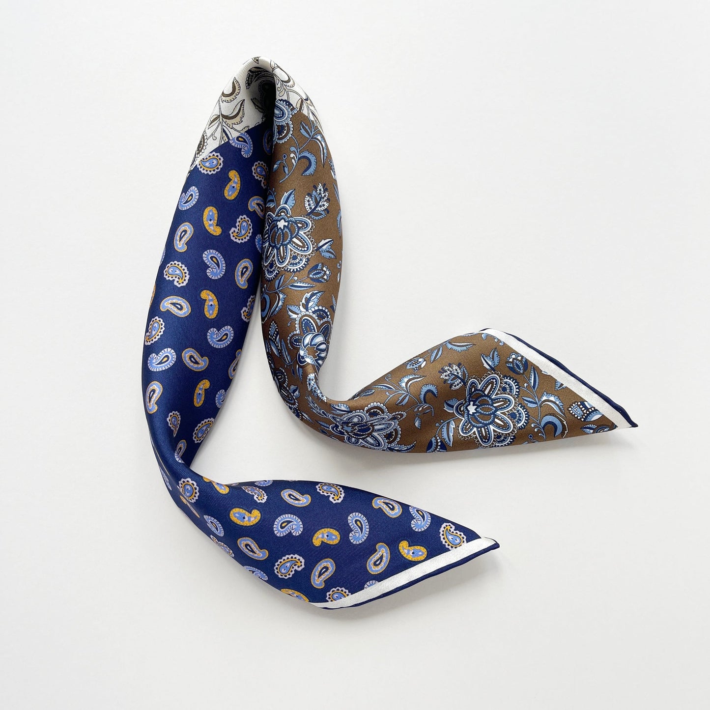 Heritage Patchwork Silk Square Scarf Neckerchief – 53cm for Men