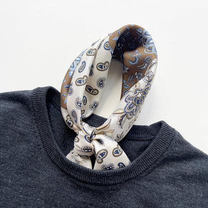 Heritage Patchwork Silk Square Scarf Neckerchief – 53cm for Men
