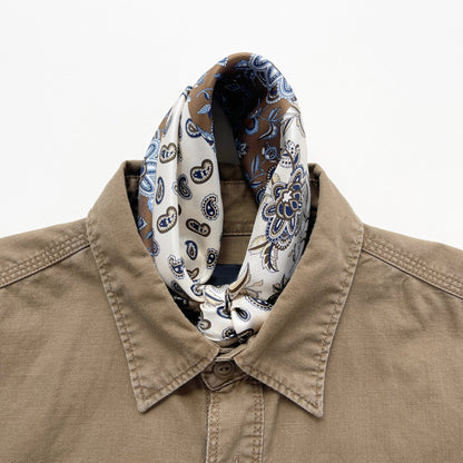 Heritage Patchwork Silk Square Scarf Neckerchief – 53cm for Men