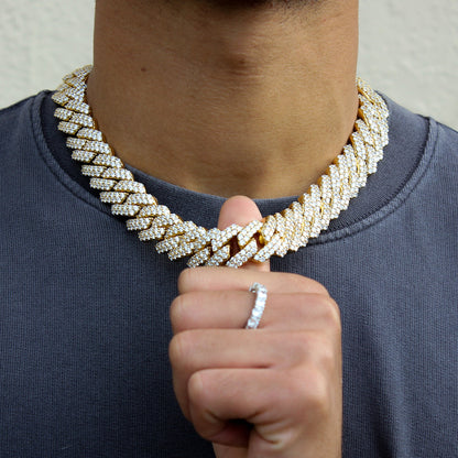 Iced Cuban Prong Chain (Gold) 19mm