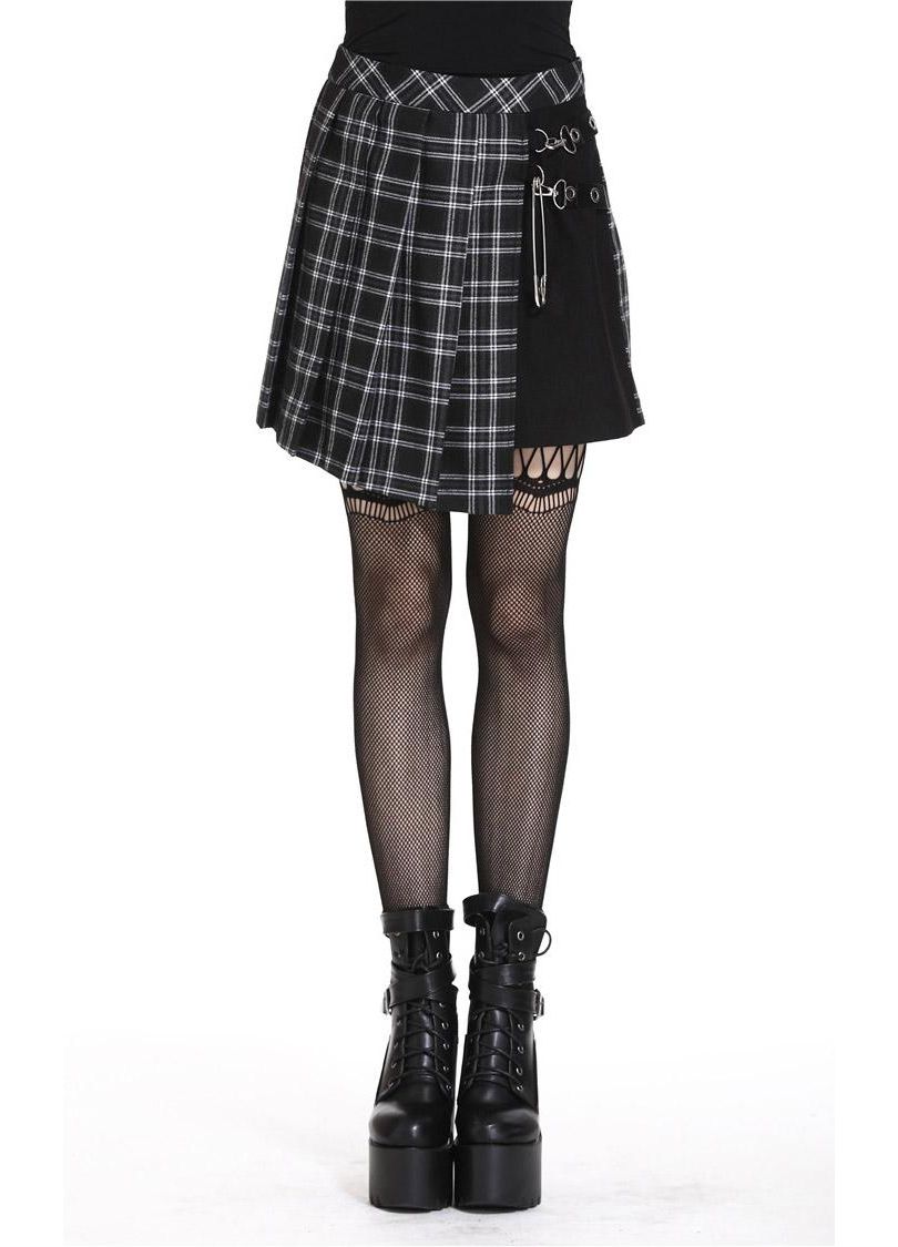 Dark In Love Leah Goth Tartan Mini Skirt