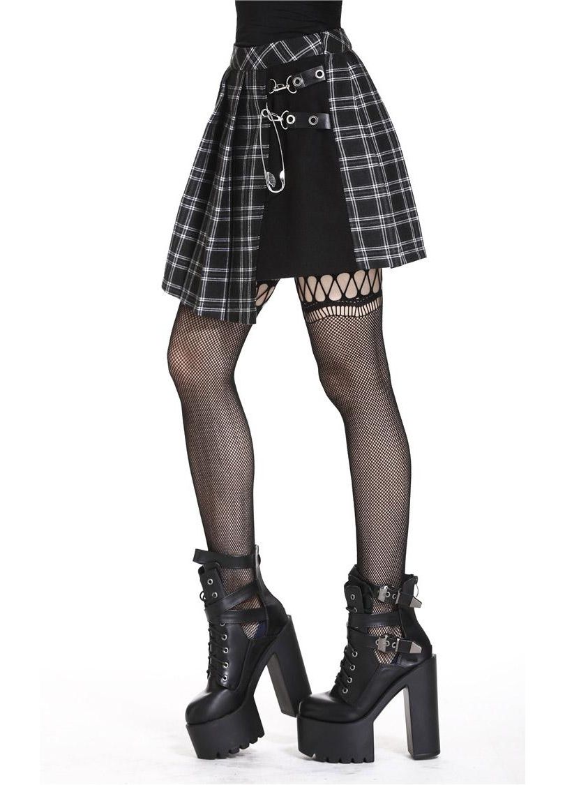 Dark In Love Leah Goth Tartan Mini Skirt