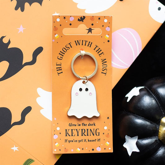 Ghost With The Most Glow in the Dark Keyring Sold by Funny Store