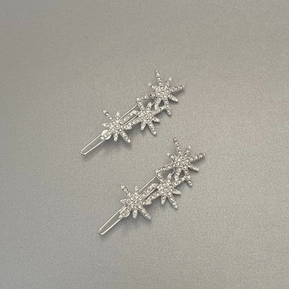 Solonia Silver Starburst Hair Clip Set