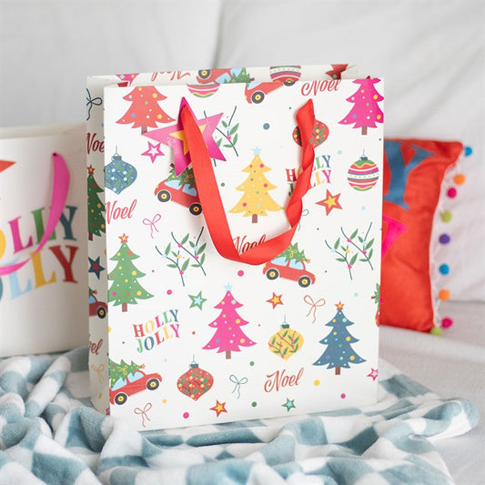 23cm Nostalgic Christmas Print Gift Bag Sold by Funny Store
