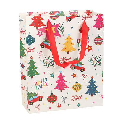 23cm Nostalgic Christmas Print Gift Bag Sold by Funny Store