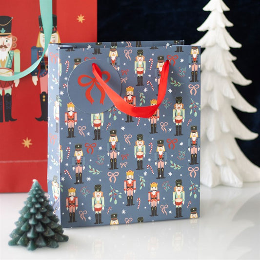 23cm Blue Nutcracker Print Gift Bag Sold by Funny Store
