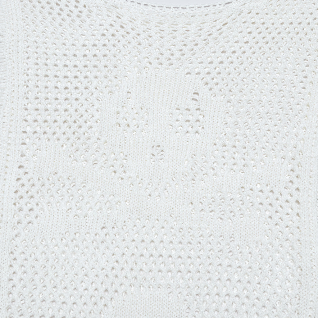 Punk Rave Teuta Skull and Crossed Bones Knitted Mesh Dress in White
