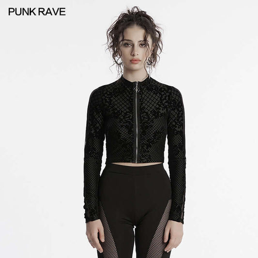 Punk Rave Enya Printed Cropped Jacket