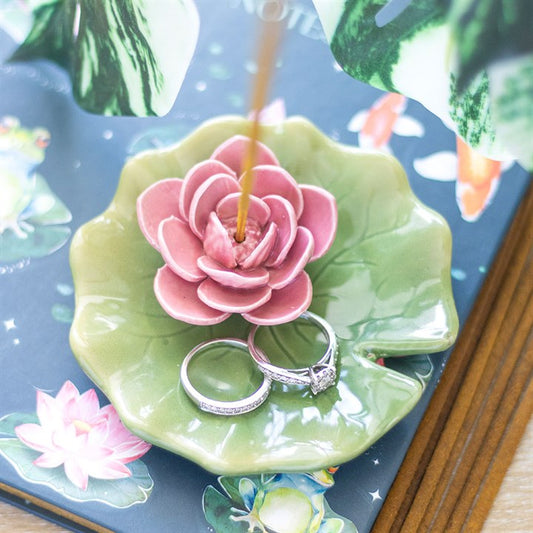 Lily Pad Trinket Dish and Incense Stick Holder Sold by Funny Store