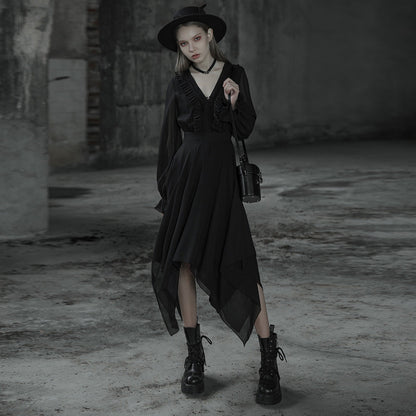 Punk Rave Angelina Chiffon Long Sleeve Handkerchief Dress
