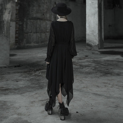 Punk Rave Angelina Chiffon Long Sleeve Handkerchief Dress