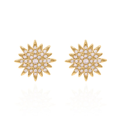 Rhea Starburst Stud Earrings | 18K Gold Plated