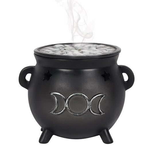 Triple Moon Cauldron Incense Cone Holder Sold by Funny Store