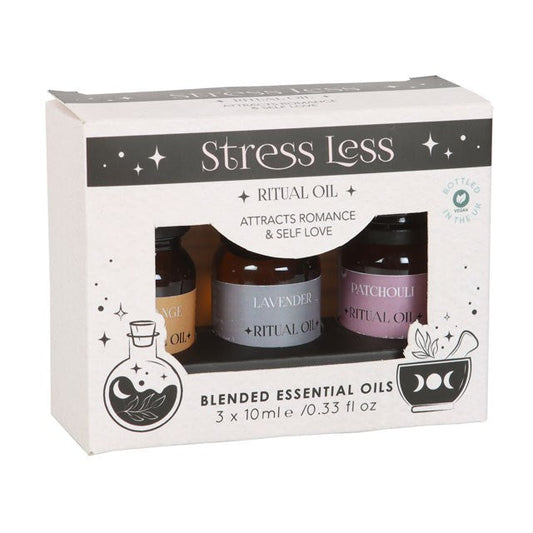 Set of 3 Stress Less Ritual Blended Essential Oils Sold by Funny Store