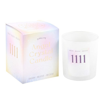 1111 Angel Number Crystal Chip Candle Sold by Funny Store