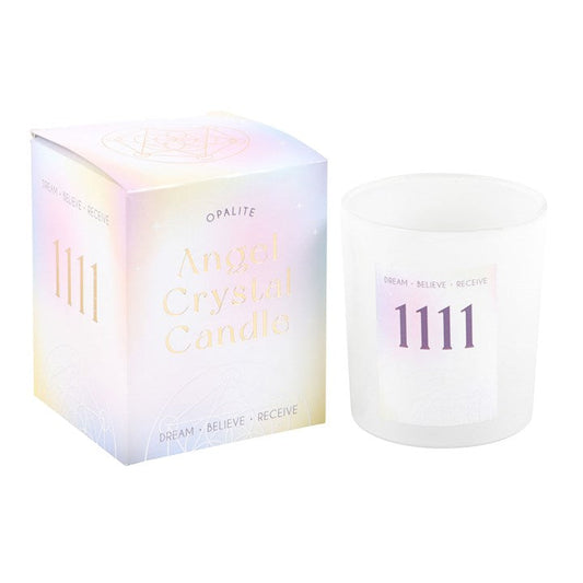 1111 Angel Number Crystal Chip Candle Sold by Funny Store