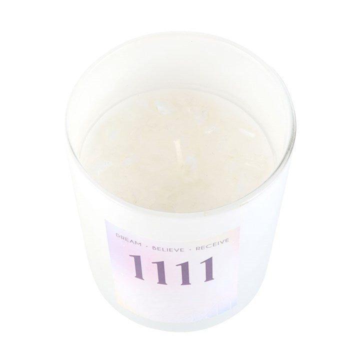 1111 Angel Number Crystal Chip Candle Sold by Funny Store