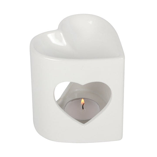 10cm White Heart Cutout Oil Burner Sold by Funny Store