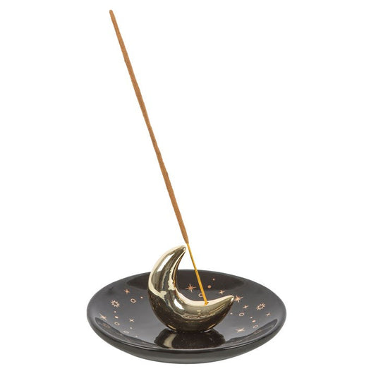 Gold Crescent Moon Incense Stick Holder Sold by Funny Store