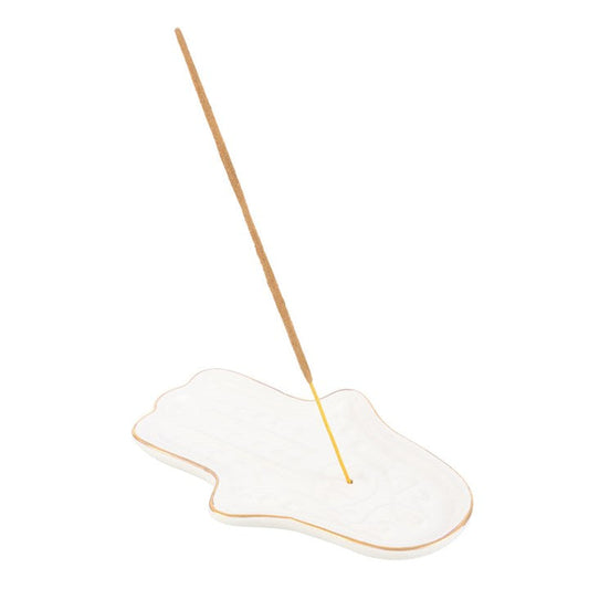 White Hamsa Hand Incense Stick Holder Sold by Funny Store